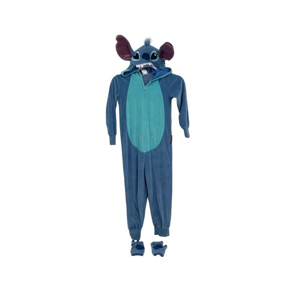 Disney Stitch Costume Kids Small 4-6 Unionsuit Jumpsuit Outfit Hooded - Picture 3 of 5